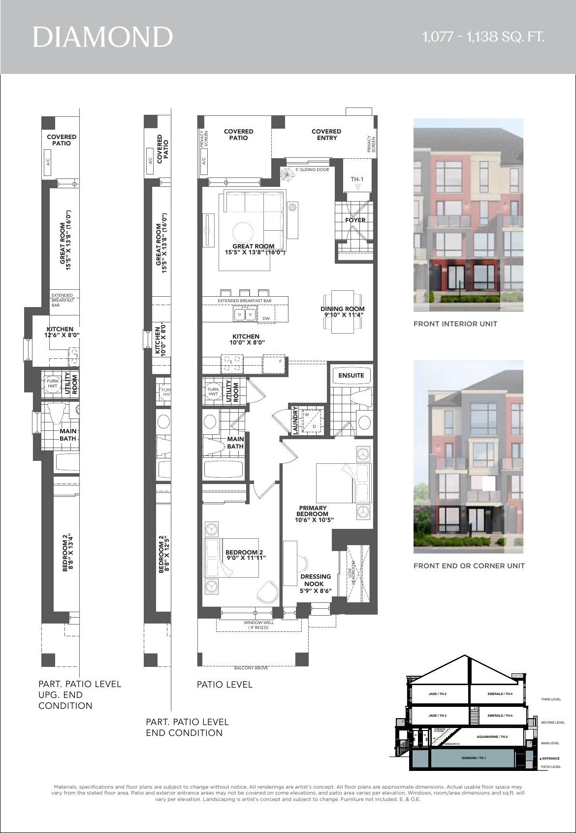 Diamond floor plan and elevation